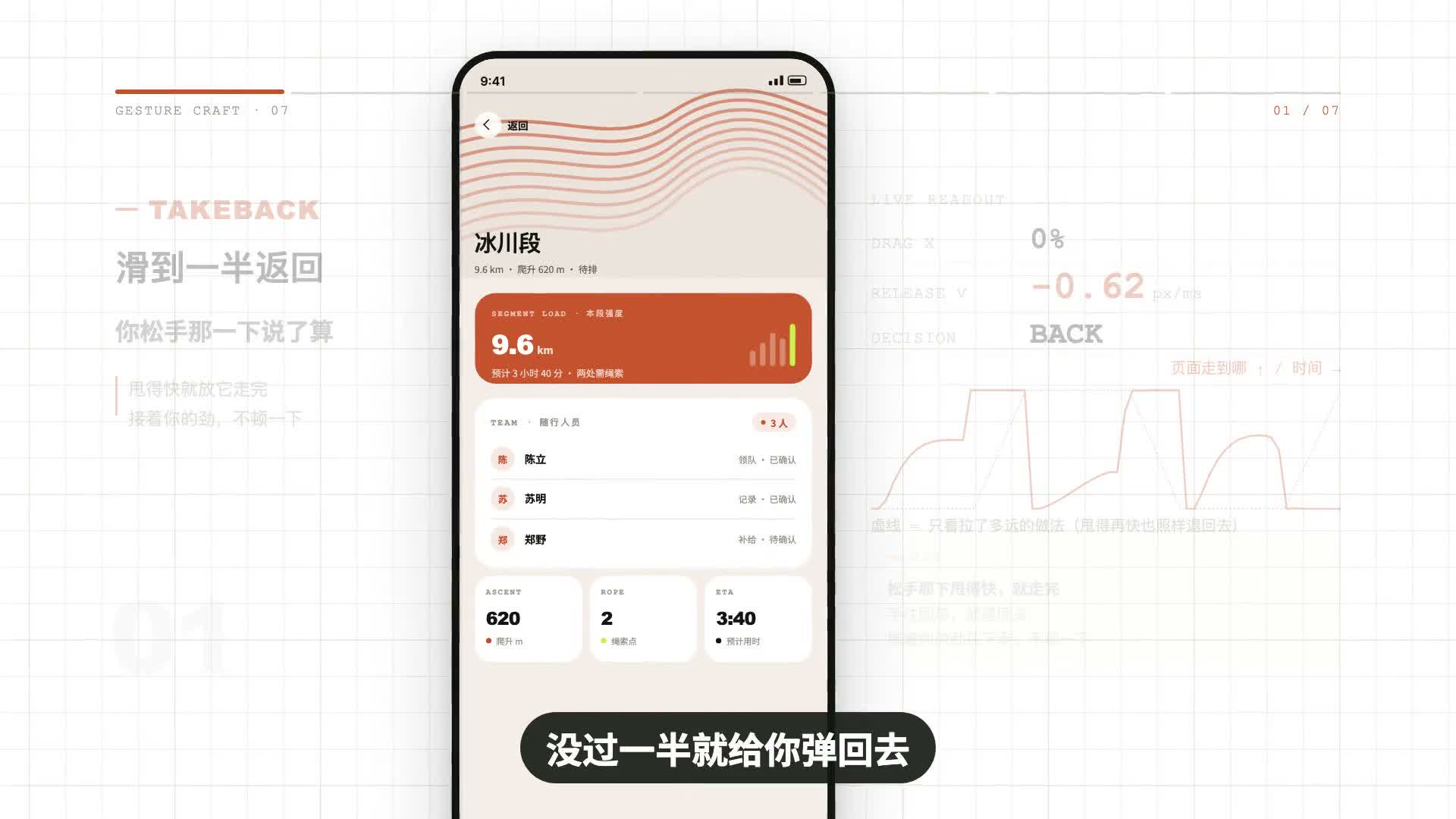 TAKEBACK 滑动返回手势的白色图纸演示截图