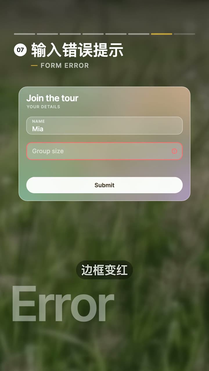输入错误提示组件交互的视频演示截图