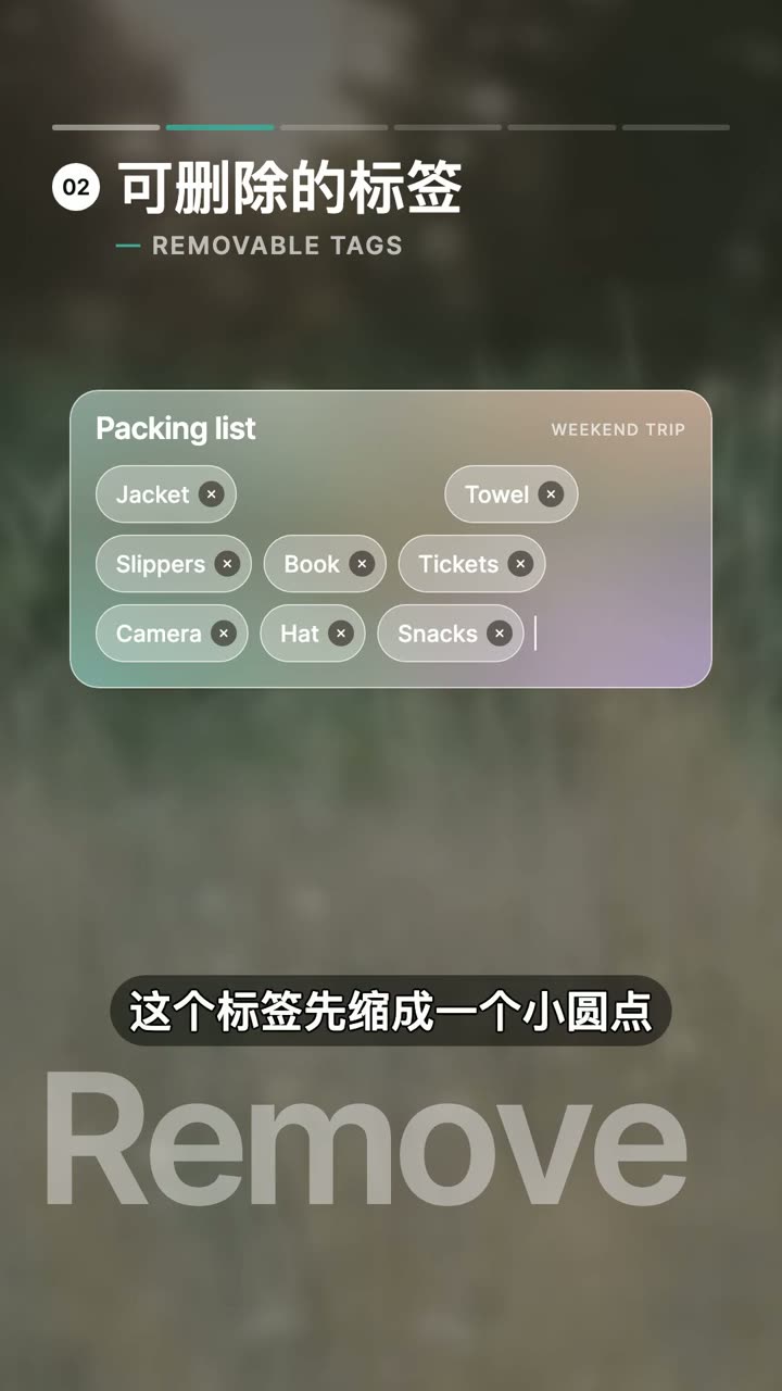 可删除标签交互的视频演示截图