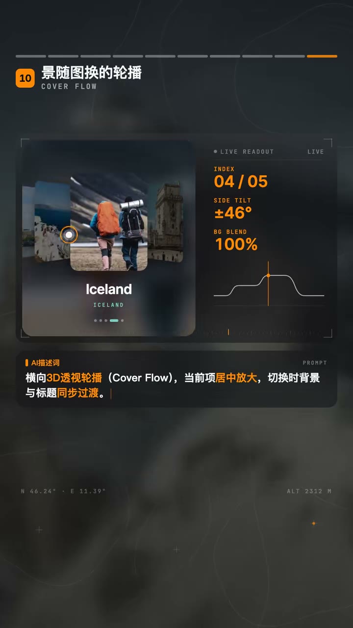 轮播随图换背景演示，附主色过渡参数